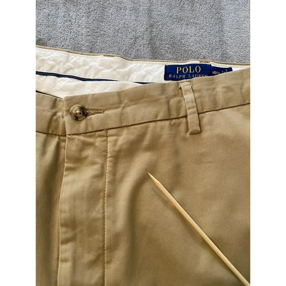 Polo Ralph Lauren Pants Sz 40/32 Tan Stretch Classic‎ Fit Chino Business Casual